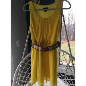 Yellow dress with belt